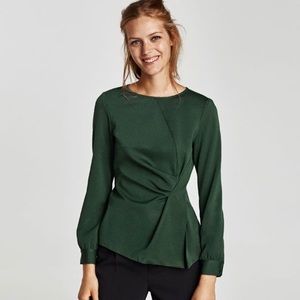 Zara long sleeved draped top